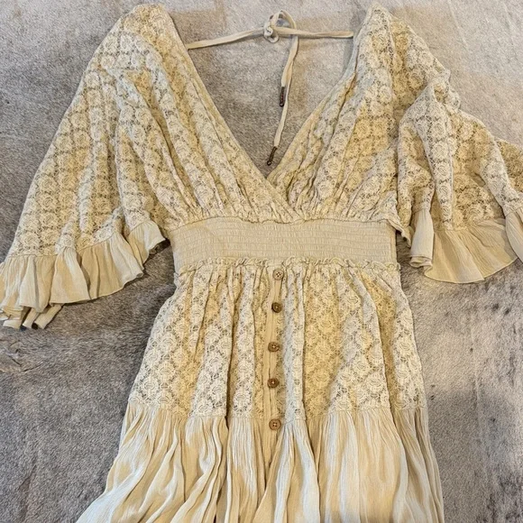 Free People Beige Lace Blouse - Picture 2 of 3